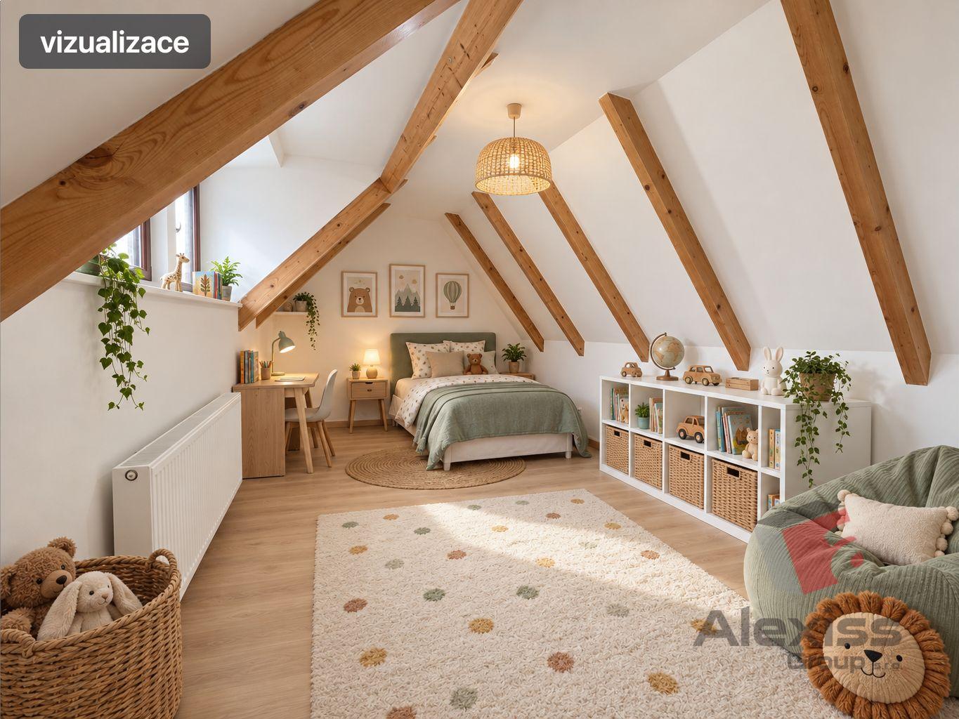 vizualizace - podkrovní místnost 2